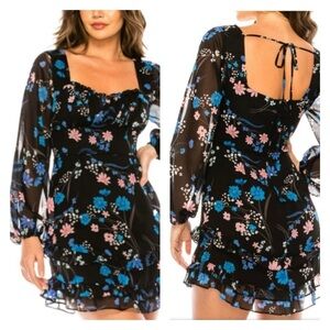 B Darlin Emma Printed Ruffle Dress NEW